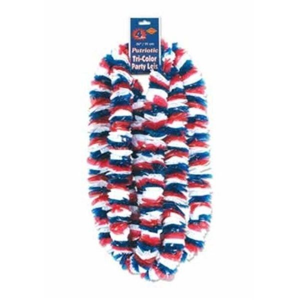 Beistle - 66366-100 - Soft-Twist Patriotic Poly Leis- Pack of 100, Beistle Co, Mfr#: 66366-100